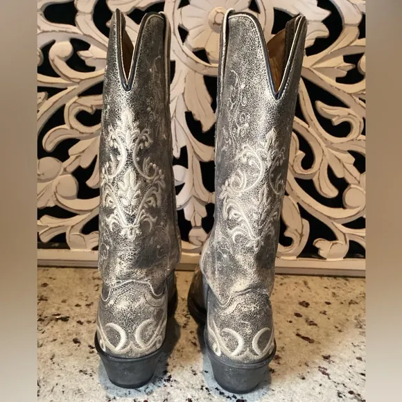 Old West Western Cowboy Boots Size 8