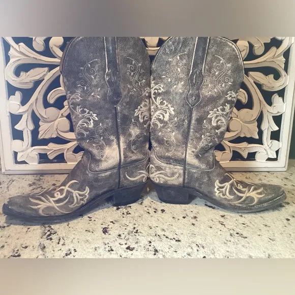 Old West Western Cowboy Boots Size 8