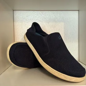 Olukai Nohea Mens Blue Comfort Mesh Slip On Loafer Boat Shoes