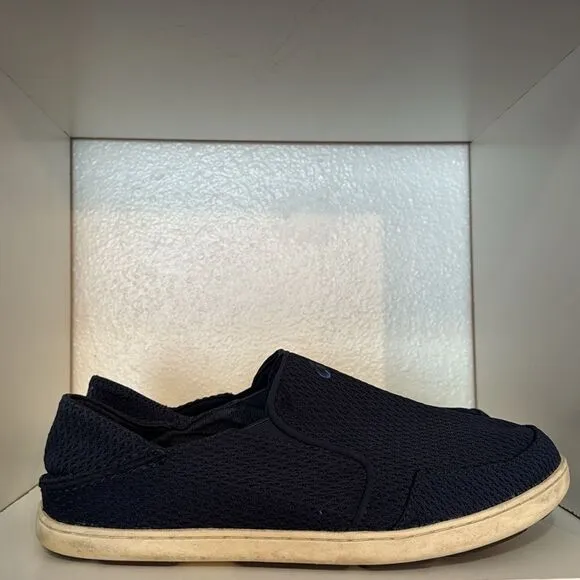 Olukai Nohea Mens Blue Comfort Mesh Slip On Loafer Boat Shoes
