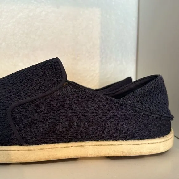 Olukai Nohea Mens Blue Comfort Mesh Slip On Loafer Boat Shoes