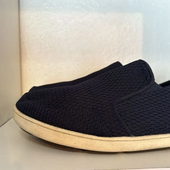 Olukai Nohea Mens Blue Comfort Mesh Slip On Loafer Boat Shoes