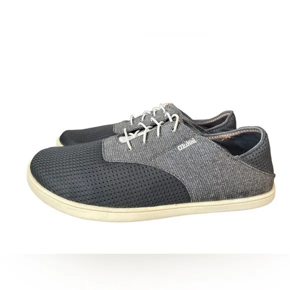 Olukai Nohea Moku Dark Shadow Slip On Fold Back No Tie Boat Shoes Sneakers 9