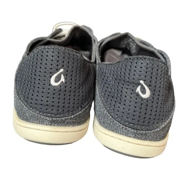 Olukai Nohea Moku Dark Shadow Slip On Fold Back No Tie Boat Shoes Sneakers 9