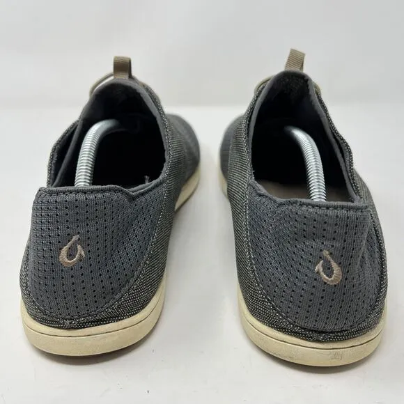 Olukai Nohea Moku Men’s Sz 12 Slip on Textiles Boat Shoes Gray 10283-2610