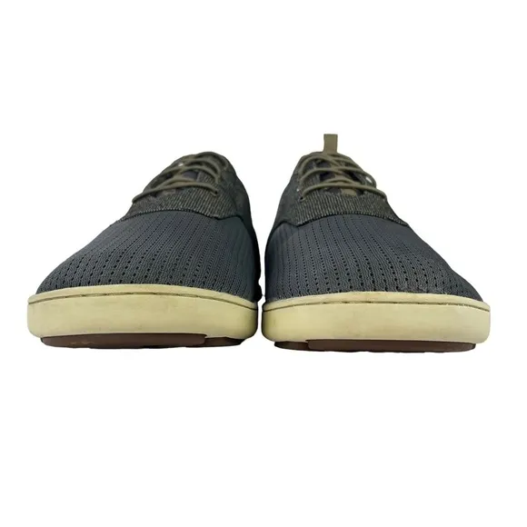 OluKai Nohea Moku Slip On Boat Shoes Gray‎ Drop In Heel Land Water Mens Size 10