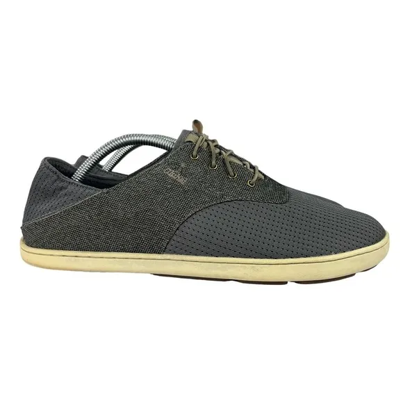OluKai Nohea Moku Slip On Boat Shoes Gray‎ Drop In Heel Land Water Mens Size 10