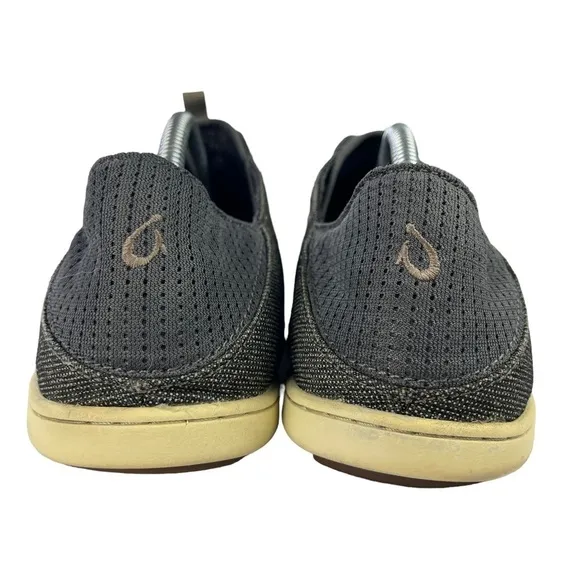 OluKai Nohea Moku Slip On Boat Shoes Gray‎ Drop In Heel Land Water Mens Size 10