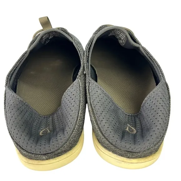 OluKai Nohea Moku Slip On Boat Shoes Gray‎ Drop In Heel Land Water Mens Size 10