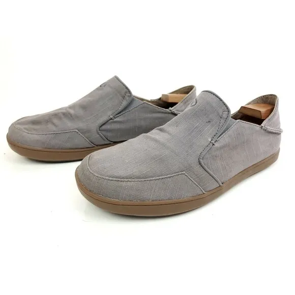 Olukai Nohea Twill Slip-On Shoes Men’s Size 11.5 M Gray 10178-9C9C