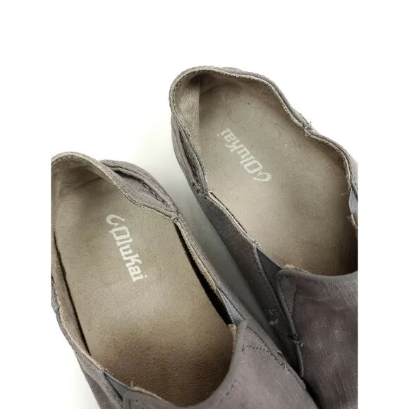 Olukai Nohea Twill Slip-On Shoes Men’s Size 11.5 M Gray 10178-9C9C