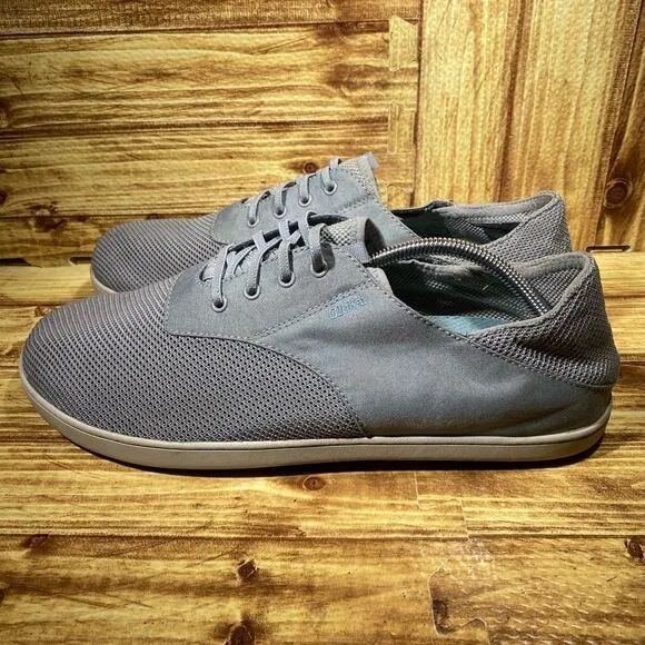 OluKai Men's Grey Nohea Moku Mesh Slip On Shoes Size 13 10283