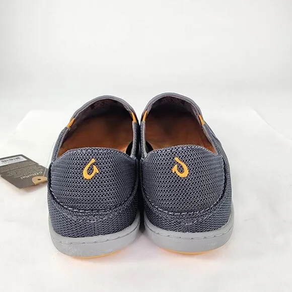Olukai Nohea Mesh Slip On Drop Heel US 9 Dark Shadow Gray Loafer Shoes Sneakers