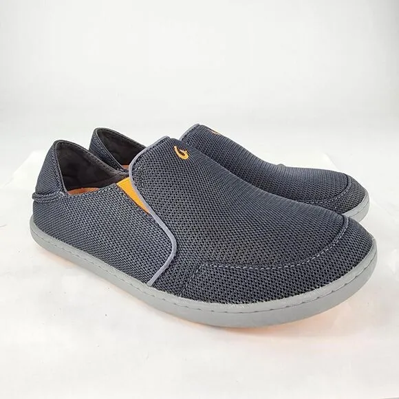 Olukai Nohea Mesh Slip On Drop Heel US 9 Dark Shadow Gray Loafer Shoes Sneakers