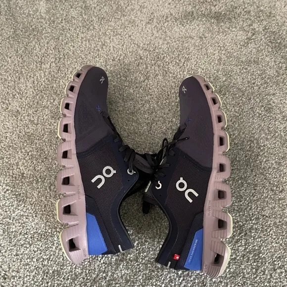 On Running Blue and Purple Athletic Shoes with CloudTec