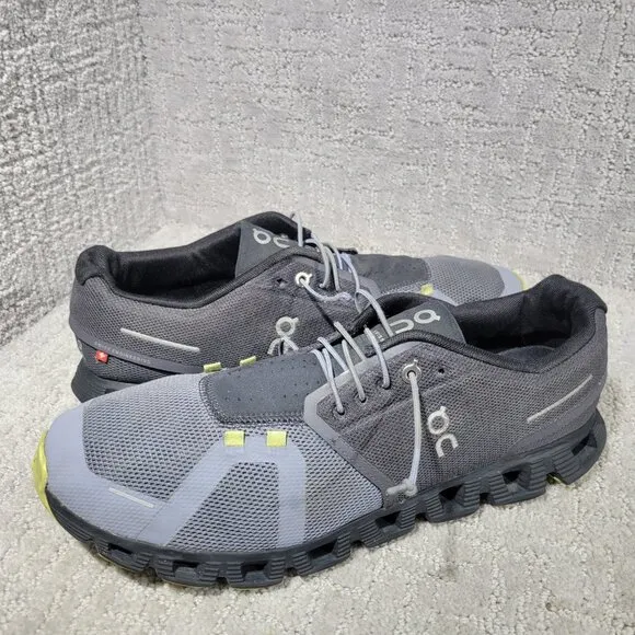 On-Running Cloud 5 Mens Size US 12 Magnet Fossil Mesh Low-Top Sneaker Shoes
