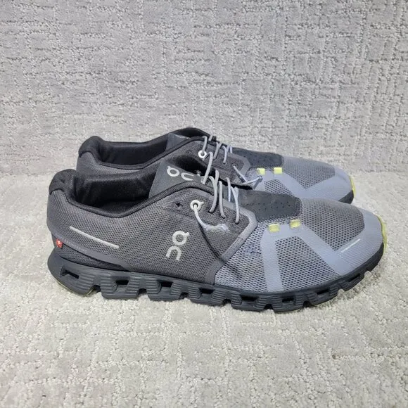 On-Running Cloud 5 Mens Size US 12 Magnet Fossil Mesh Low-Top Sneaker Shoes