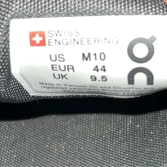 On Running  Man Shoes Size 10