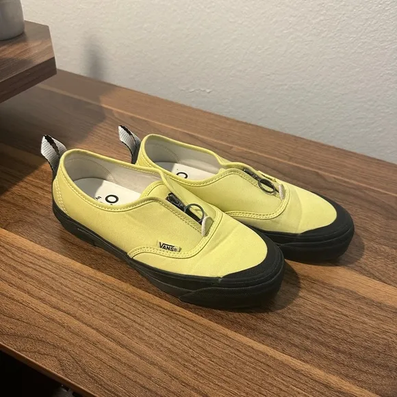 One of a Kind Vans Yellow Slip-On Shoes