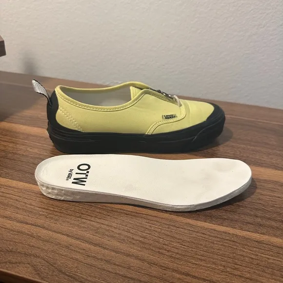 One of a Kind Vans Yellow Slip-On Shoes
