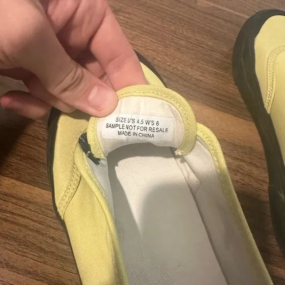 One of a Kind Vans Yellow Slip-On Shoes