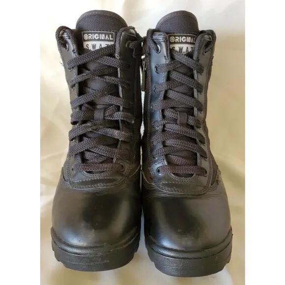 Original Swat Mens Classic 9&quot; Side Zip Tactical Boot Size 6.5 Black 115201