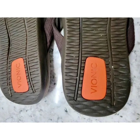Orthaheel Wave Sandal Men's 7 Women's 8.5 Brown Thong Flip Flop Slip On Shoes