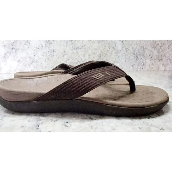 Orthaheel Wave Sandal Men's 7 Women's 8.5 Brown Thong Flip Flop Slip On Shoes