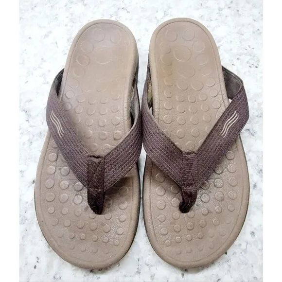 Orthaheel Wave Sandal Men's 7 Women's 8.5 Brown Thong Flip Flop Slip On Shoes
