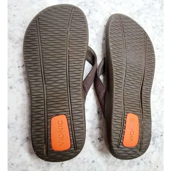 Orthaheel Wave Sandal Men's 7 Women's 8.5 Brown Thong Flip Flop Slip On Shoes