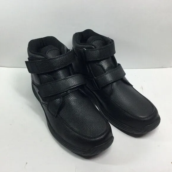 Orthofeet Glacier Gorge Diabetic‎ Boots Mens Sz 10.5 D 581 Black Leather Comfort