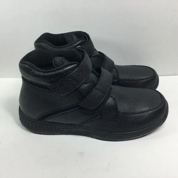 Orthofeet Glacier Gorge Diabetic‎ Boots Mens Sz 10.5 D 581 Black Leather Comfort