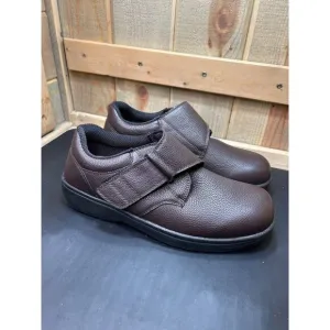 Orthofeet Mens Brown Orthopedic Shoes 10.5 D With Hook &amp; Loop Closure