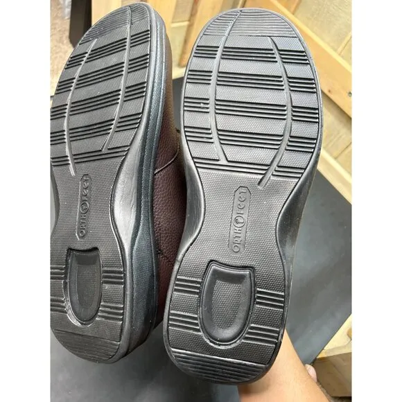 Orthofeet Mens Brown Orthopedic Shoes 10.5 D With Hook &amp; Loop Closure