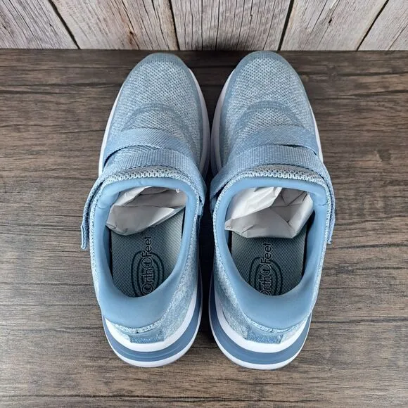 Orthofeet Naya Hands Free Slip On Sneaker Women's Sz 8.5 B Blue (VGC)
