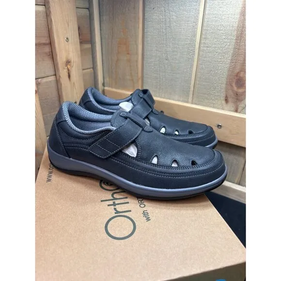 Orthofeet Womens Serene Orthopedic Shoes Size 9 Black Medium With Arch Booster I