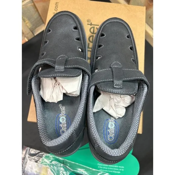 Orthofeet Womens Serene Orthopedic Shoes Size 9 Black Medium With Arch Booster I