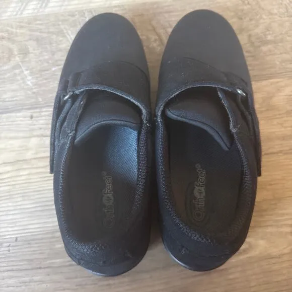 Orthofeet Womens Wichita Black Orthopedic Comfort Shoes 825 Size 10 D Wide