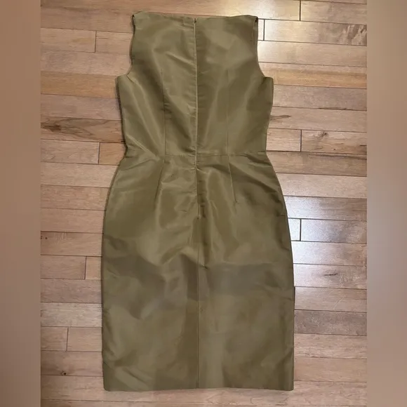 Oscar de la Renta runway RTW Boat Neck Sleeveless Taupe / Sand Dress