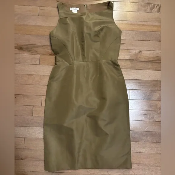 Oscar de la Renta runway RTW Boat Neck Sleeveless Taupe / Sand Dress
