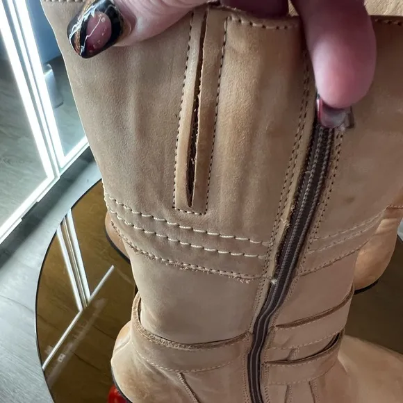 OVERLAND LAMB SKIN WEDGE BOOTS 👢 Never worn. All sheepskin inside boot. SIZE 40