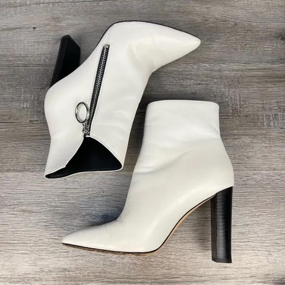PAIGE Kate Booties - Panna Leather  in White  Size 7  GUC