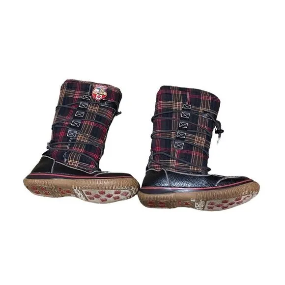 Pajar Plaid Winter Boots with Sherpa lining Sz 9-9.5