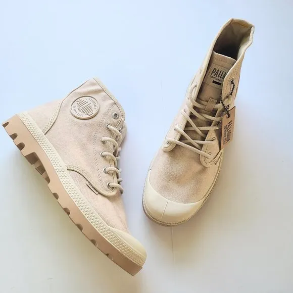 Palladium Workwear Sahara Desert Tan Beige Combat Lace Up Boots W's 10 / M's 8.5