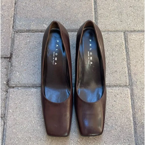 Paloma Pumps Women's Size 7B Pump Square Toe Block Heel Classic Made in Italy