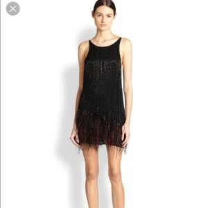 Parker Monaco Beaded Feather Dress - worn once gatsby 1920s flapper party