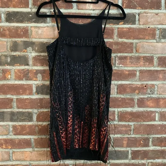 Parker Monaco Beaded Feather Dress - worn once gatsby 1920s flapper party