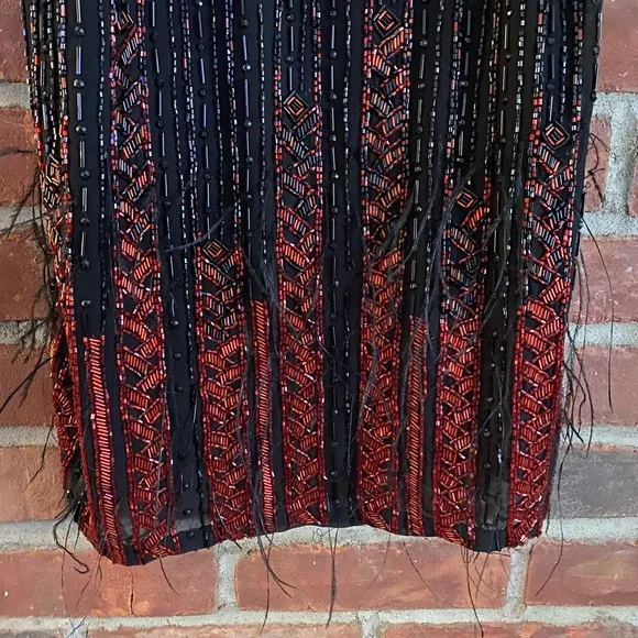 Parker Monaco Beaded Feather Dress - worn once gatsby 1920s flapper party