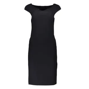 Patrizia Pepe Elegant Black Boat Neck Dress with Wide Women's Straps