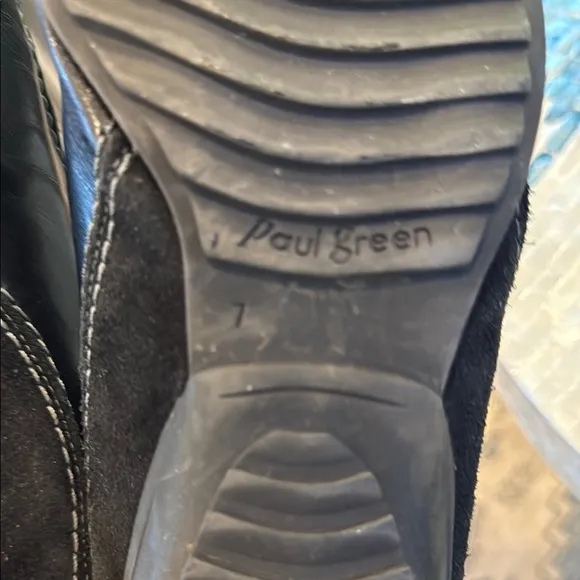 Paul Green Black Leather Slip-On Shoes